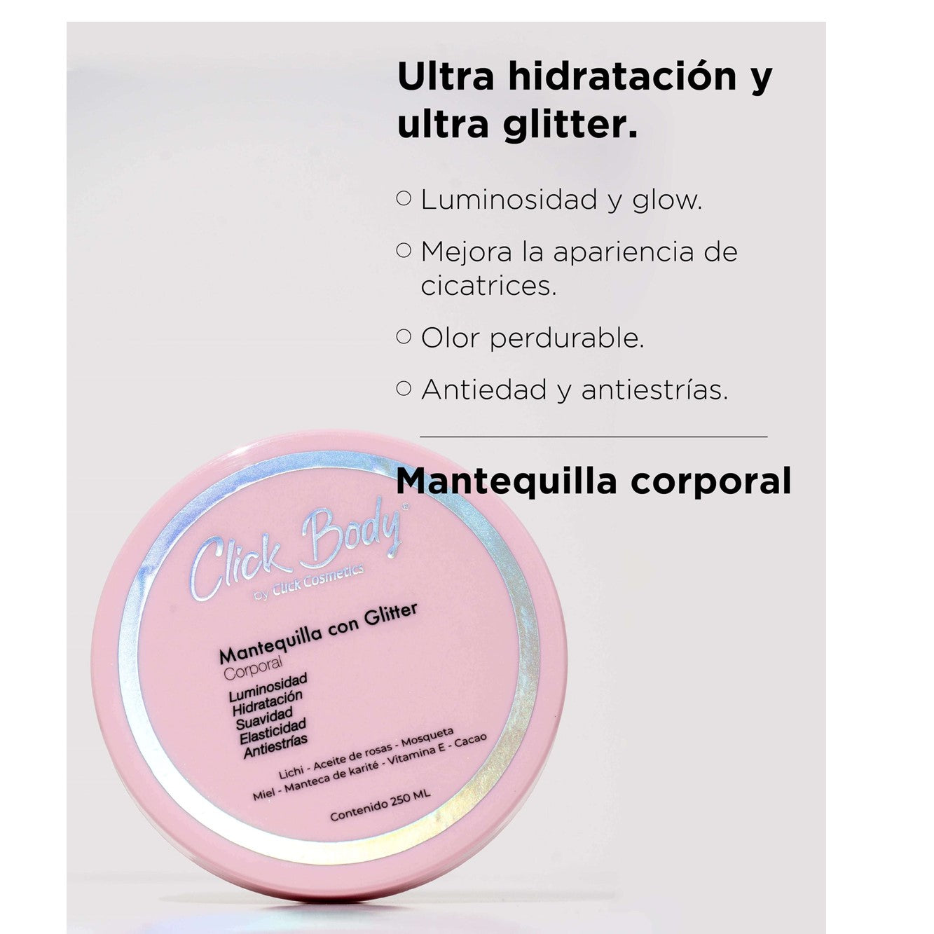 MANTEQUILLA CON GLITTER CLICK HAIR 250 ML